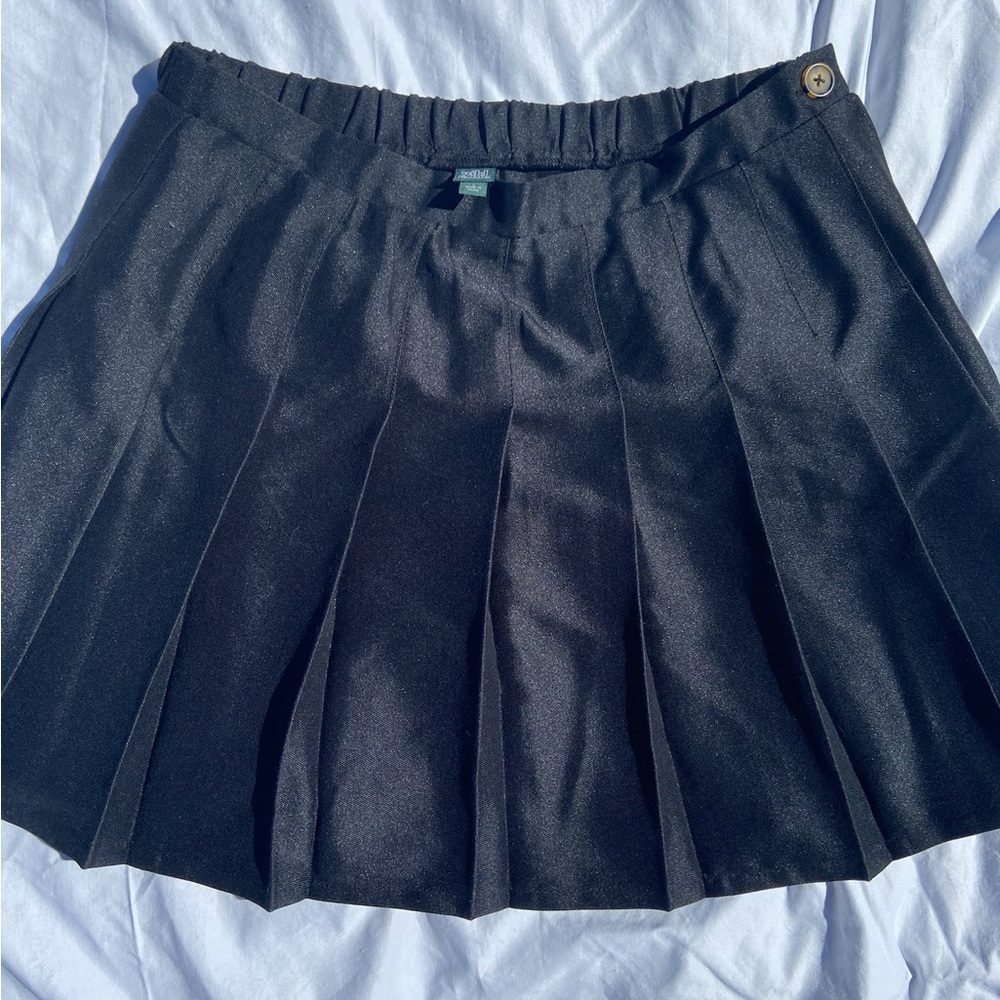 Black Pleated Mini Skirt